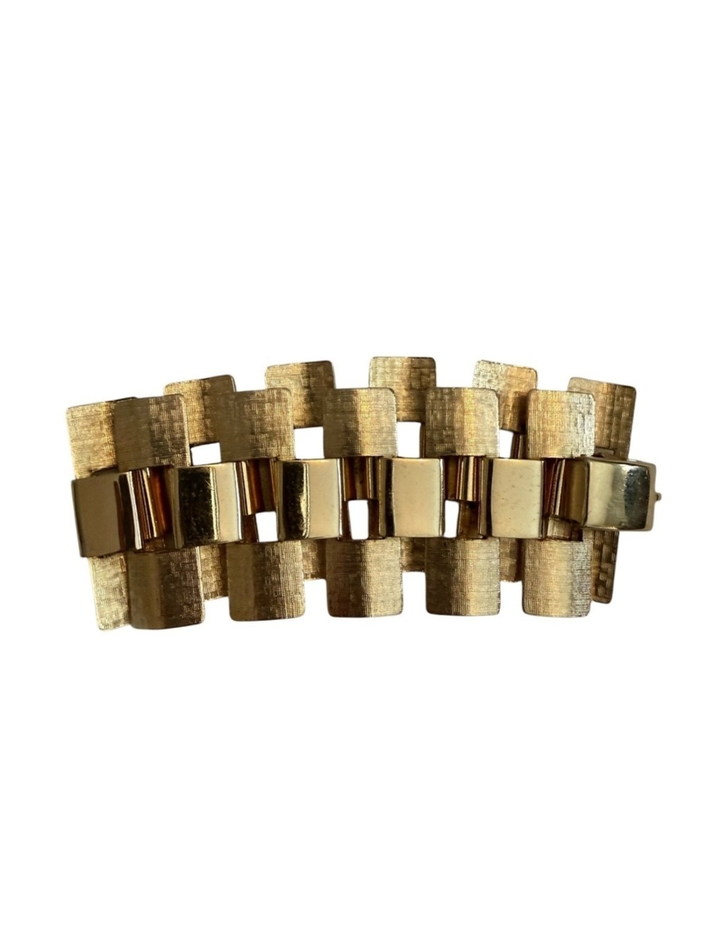 Vintage Sarah Coventry Gold Tone Wide Link Bracelet